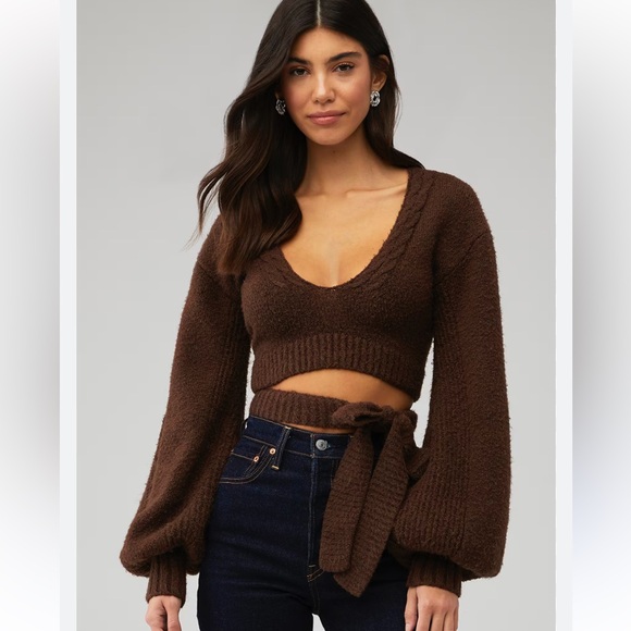 For Love And Lemons Sweaters - For Love & Lemons Amelia cropped sweater